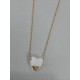 COLLAR CORAZON BLANCO Y ORO