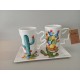 Tazas de cactus con bandeja a juego